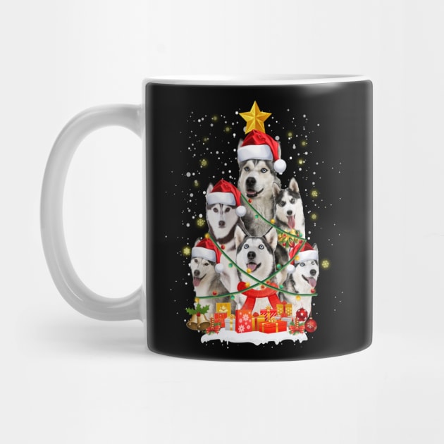 Funny Siberian Husky Christmas Tree Gift Xmas for Men Women by jrgmerschmann